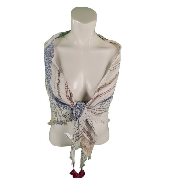 J. Jill wrap Scarf Swim Cover Multi-Way Lightweight Gauzy Linen Blend OS - Picture 1 of 5